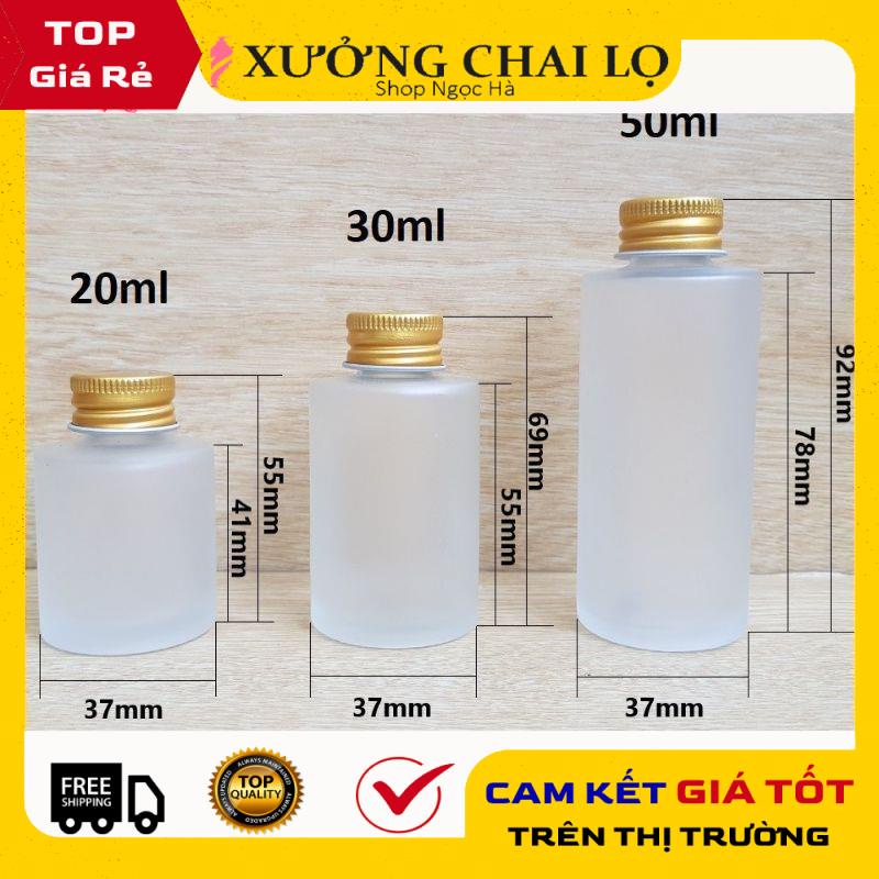 Chai Chiết Mĩ Phẩm ❤ GIÁ RẺ NHẤT ❤ Chai Thủy tinh mờ Vai ngang Nắp nhôm 20ml,30ml,50ml chiết mỹ phẩm , phụ kiện du lịch