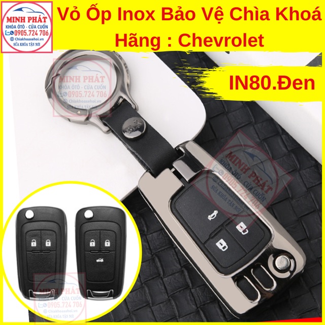 Vỏ Ốp Inox Bảo Vệ Chìa Khoá xe Ô Tô Chevrolet Cruze Colorado Orlando