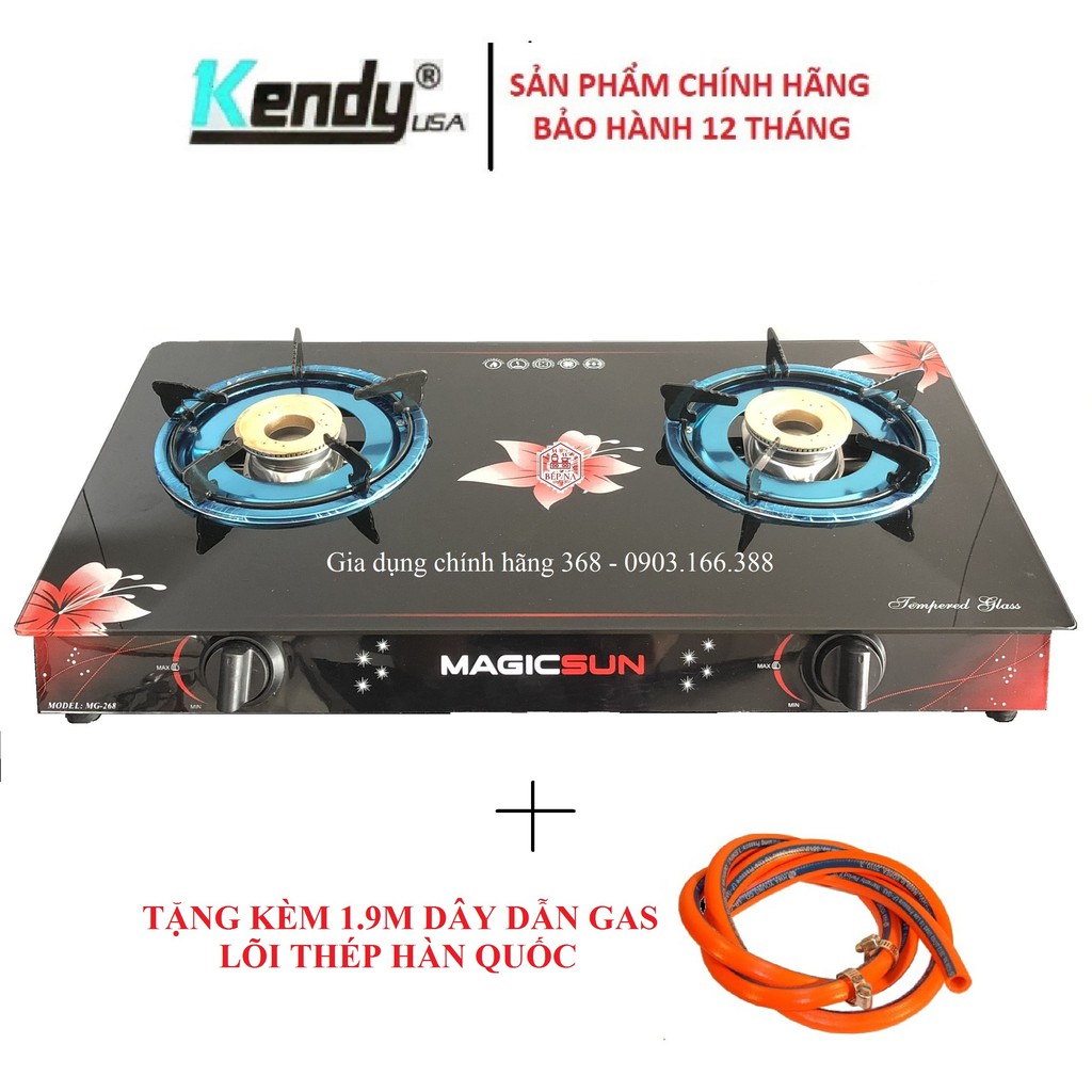 BẾP GA ĐÔI ABLUE/MAGIC SUN/KENDY MG-268 MẶT KÍNH CHỊU LỰC