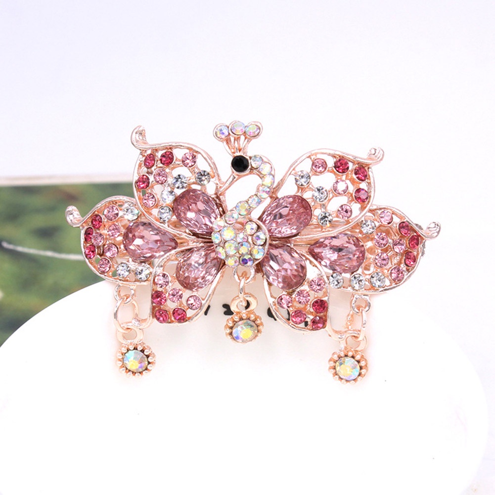 Kẹp tóc hình hoa/ bướm đính đá lấp lánh phong cách thanh lịch