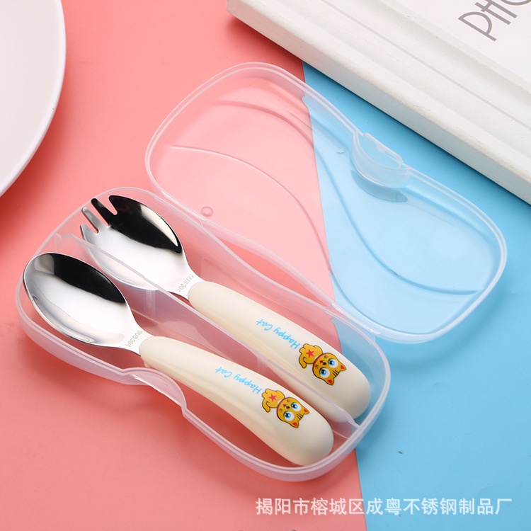 Đũa Tập Ăn, Đũa Xỏ Ngón Kèm Thìa Dĩa Cao Cấp Cho Bé
