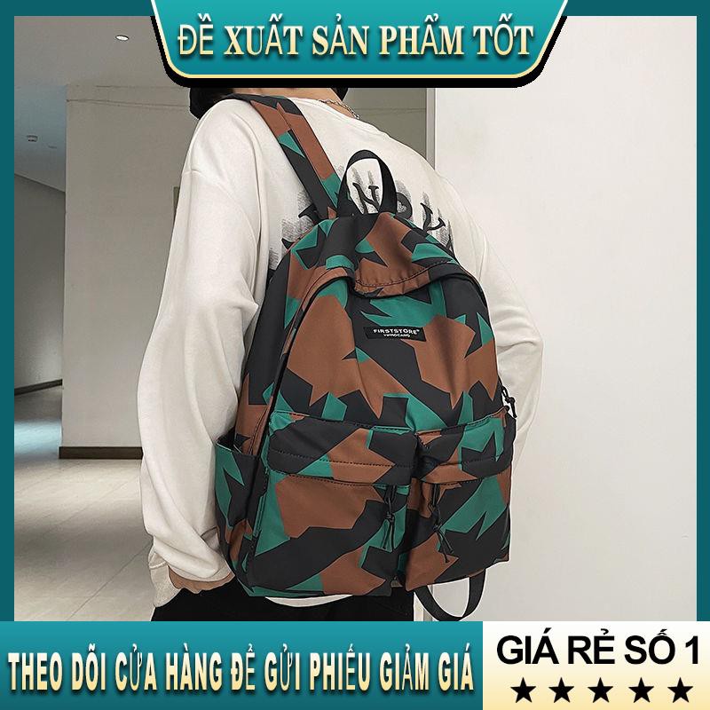 ┋Ba lô nam in mát thời trang Nhật Bản xu hướng học sinh trung bình thường túi đi nữ