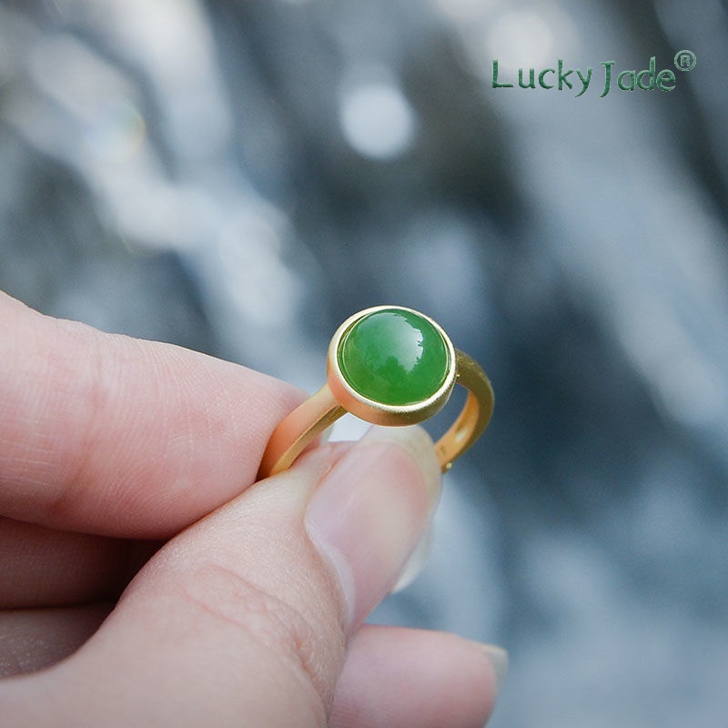 Nhẫn Mạ Bạc 925 18K Đính Đá Ngọc Bích Thời Trang Cho Nữ