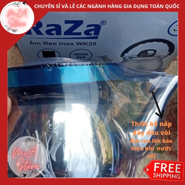 Ấm đun nước reo Inox 304 RaZa - 3L