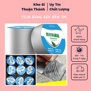Cuộn băng keo dán 5m rộng 5cm/10cm, miếng siêu dính, chống thấm nước, keo chống dột