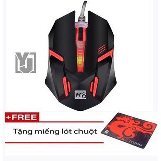 Chuột chuyên Game R8 1602 đèn led đa màu + Tặng kèm tấm lót chuột