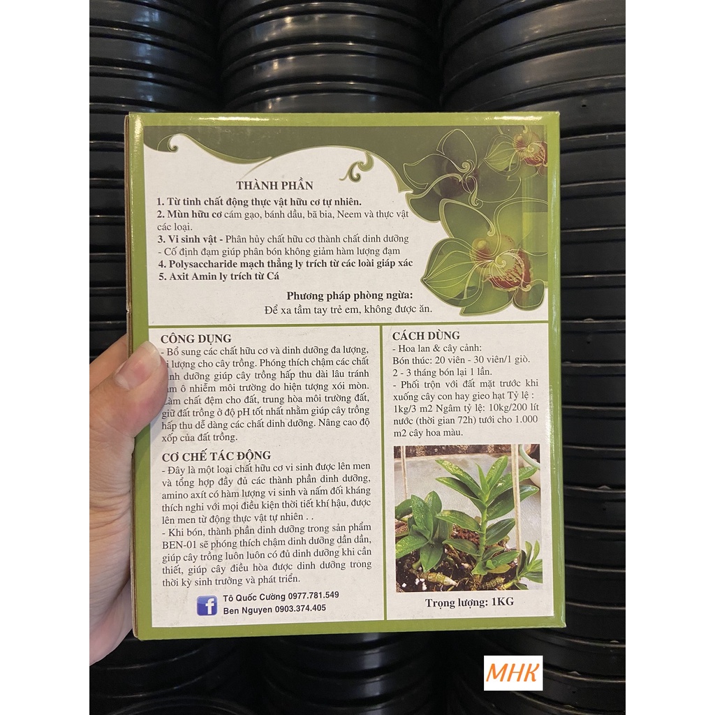 Viên nén hữu cơ - BEN 01 Hùng Nguyễn ! Hộp 1kg !