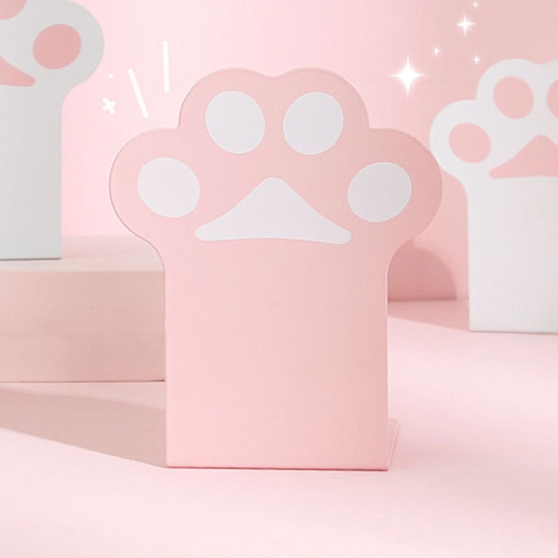 Set 2 Giá Đỡ Sách Hình Bàn Chân Mèo Dễ Thương Cho Bé