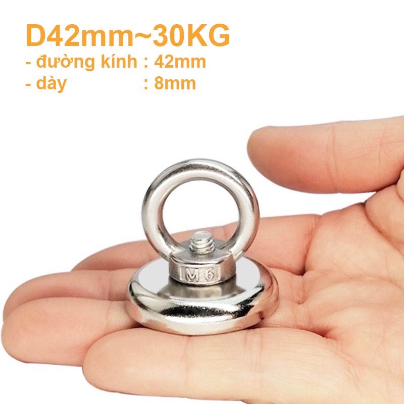Nam châm cứu hộ D42mm lực hút 30kg siêu khỏe