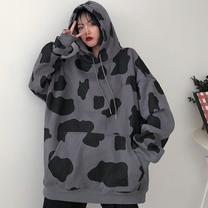 Áo hoodie bò sữa nữ form rộng dài vải nỉ chất đẹp giá rẻ hàng quảng châu BST áo thu đông unisex Ulzzang 2020 | BigBuy360 - bigbuy360.vn