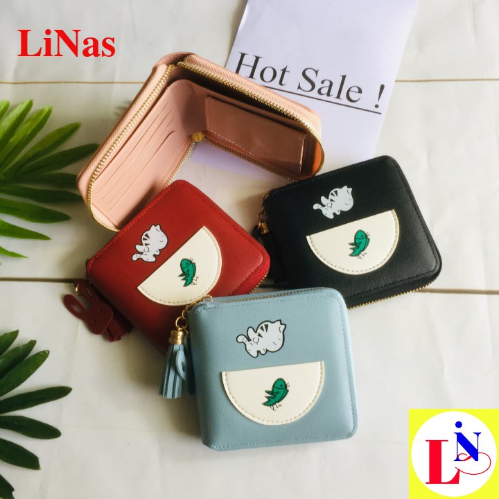 FreeShip Ví nữ mini đẹp, xinh xắn hình mèo và cá MT135 LiNas | BigBuy360 - bigbuy360.vn