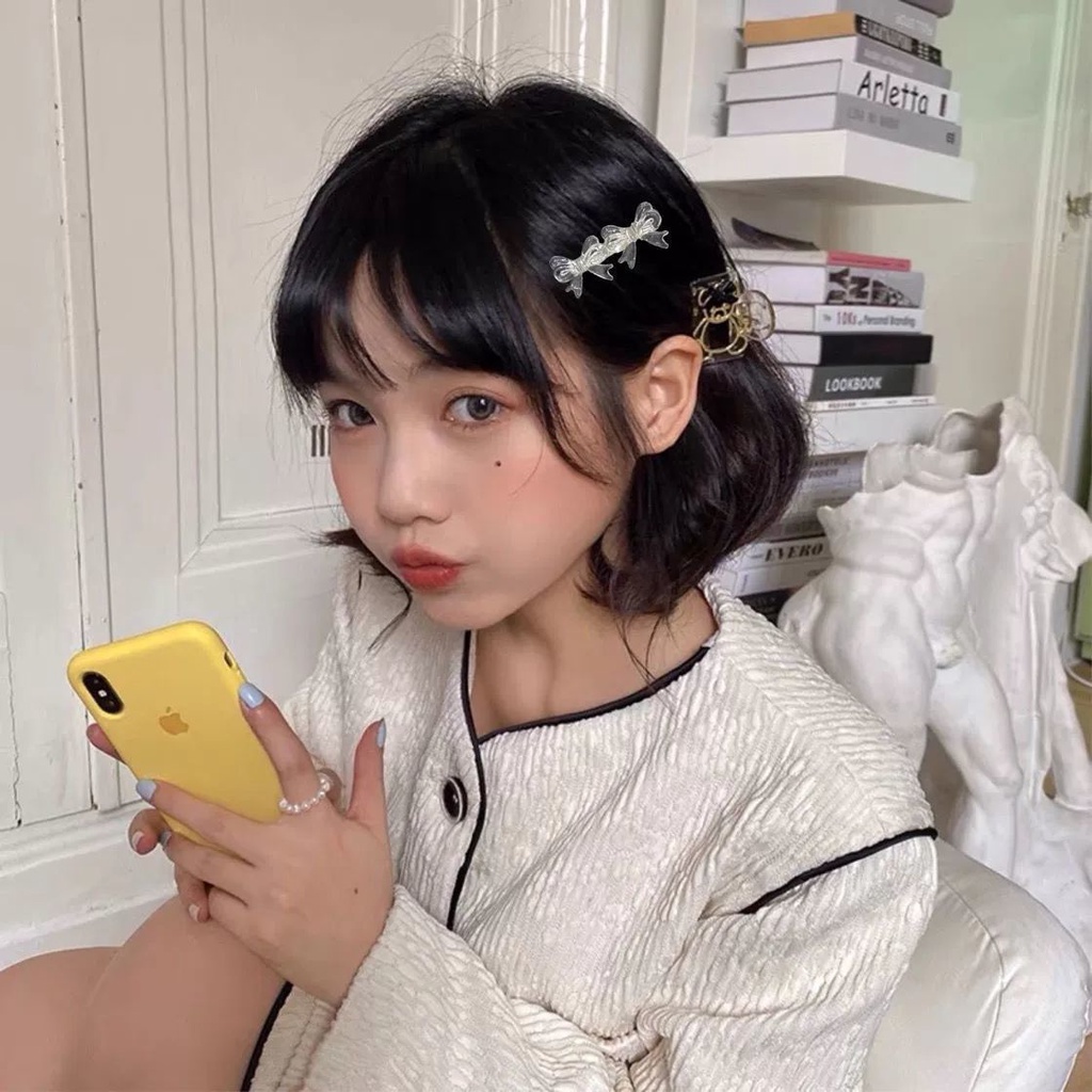Kẹp tóc trang trí nơ xinh xắn đáng yêu dành cho nữ và bé gái