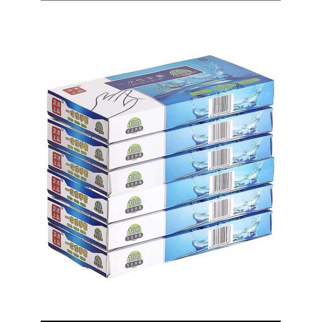Găng tay nilong hộp 100 cái siêu dai tiện lợi