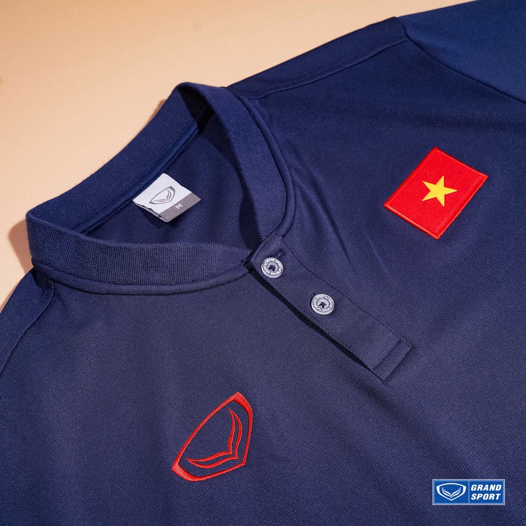 Áo Thun Di Chuyển Đội Tuyển Việt Nam 2022 Grand Sport Chính Hãng Sợi Polyester Cao Cấp Logo Dệt