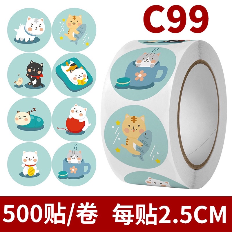 Cuộn 500 miếng nhãn dán 2.5cm