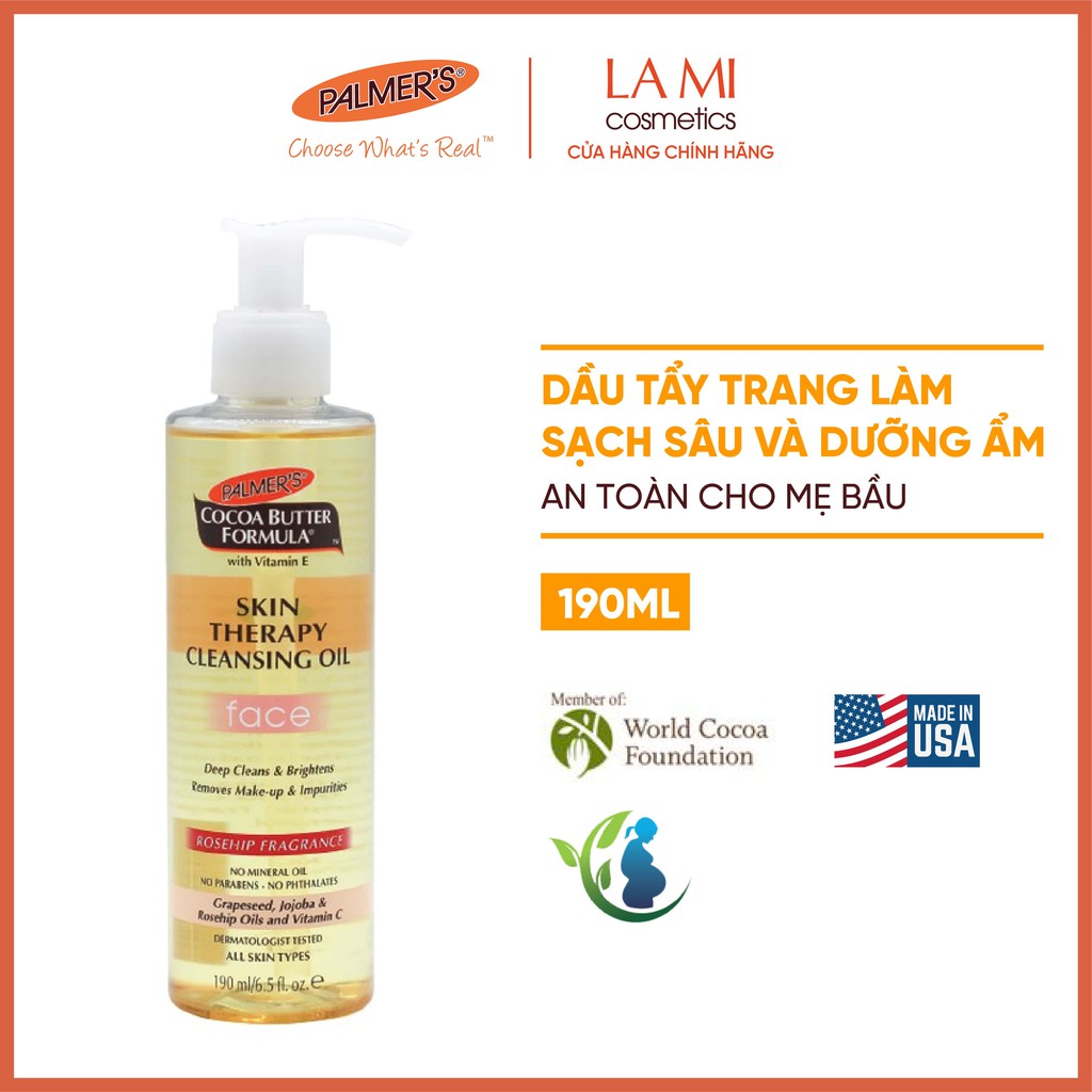 Dầu tẩy trang làm sạch sâu và dưỡng ẩm Palmer's 190ml