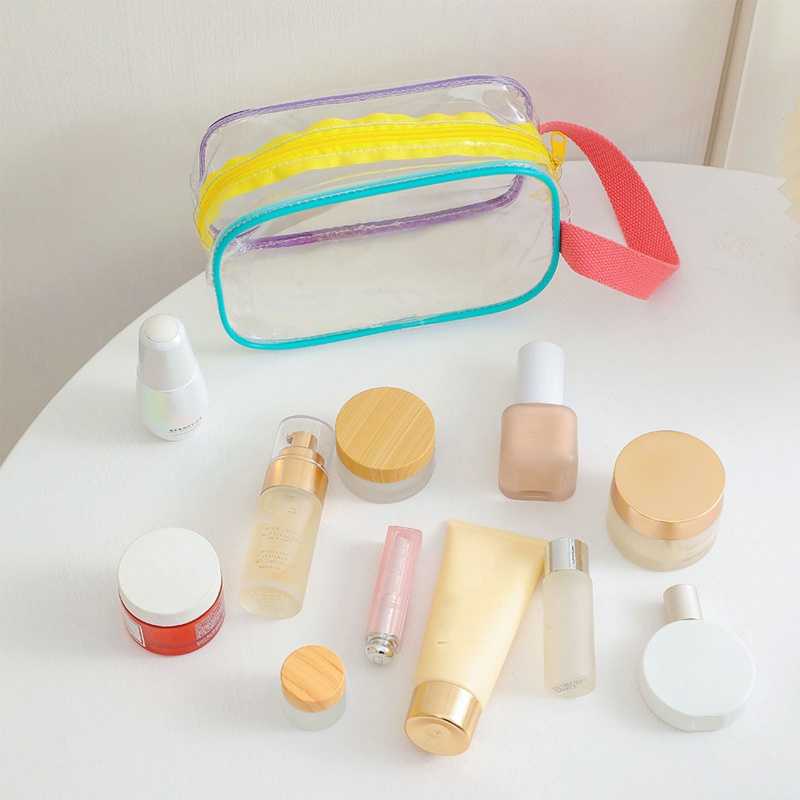Túi Đựng Mỹ Phẩm Bằng PVC Trong Suốt Có Khóa Kéo Tiện Dụng Cho Nữ