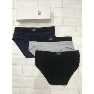 Hộp 3 quần lót nam cao cấp HM, quần sịp nam có đủ 4 Size S, M, L, XL.
