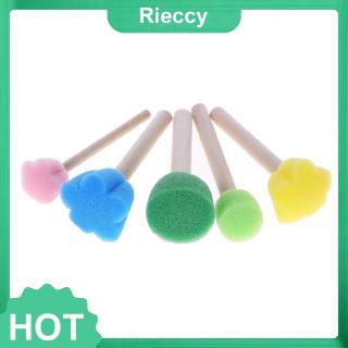 Set 5 cọ bọt biển cán gỗ dành cho các bé vẽ tranh