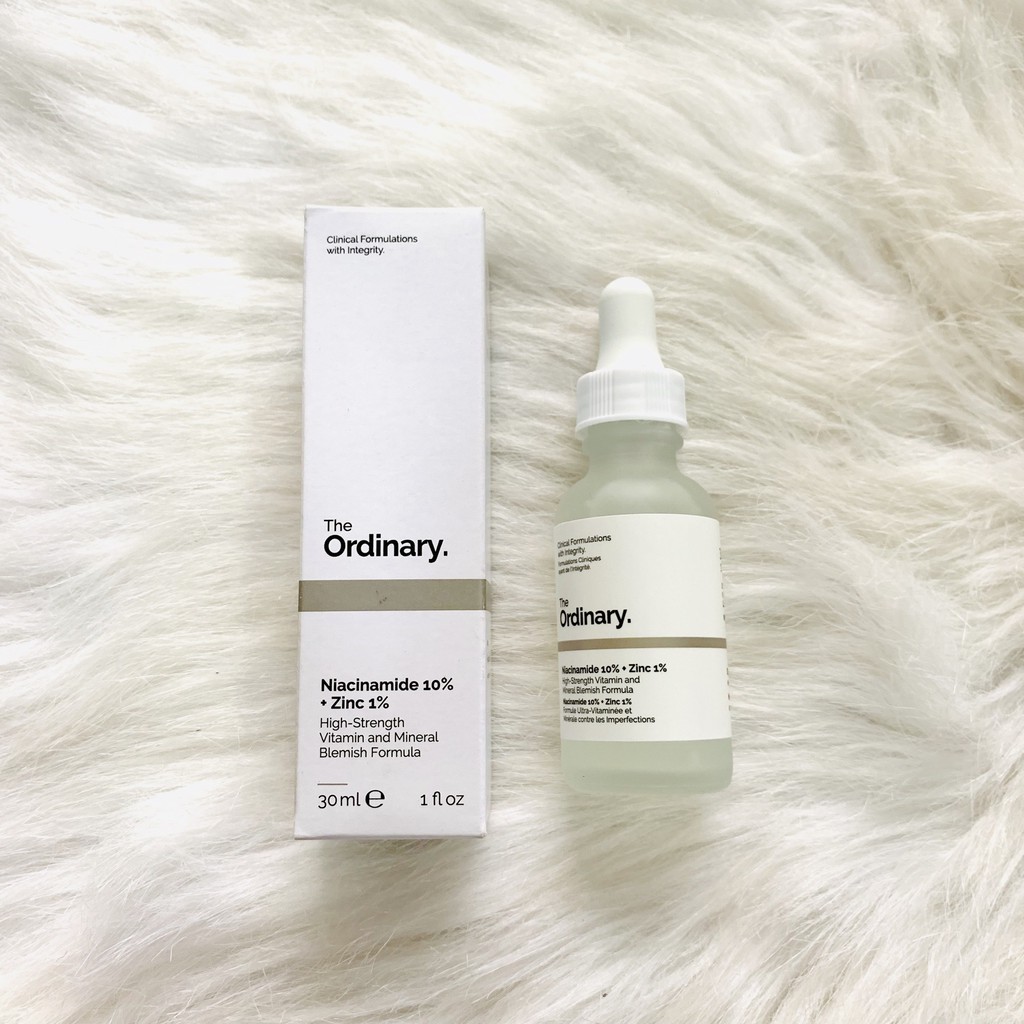 Serum Ngăn Ngừa Mụn, Se Khít Lỗ Chân Lông, Sáng Da The Ordinary Niacinamide 10% + Zinc 1% UK