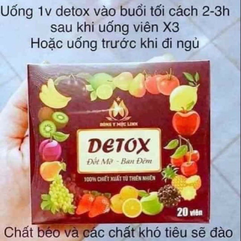 2 Hộp Detox 30 viên giảm cân X3 Đông Y Mộc Linh