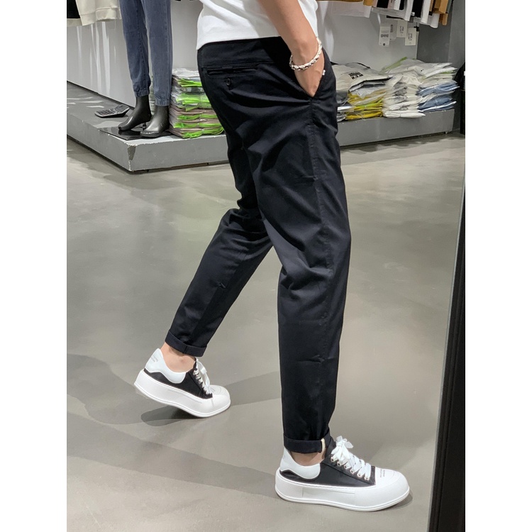 Quần Ống Xuông Kaki Nam - Khóa Kéo Lưng Chun