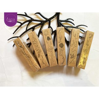 [SP01] Con dấu gỗ hoạ tiết hoa nơ bướm aesthetic vintage retro #01 _ #hana.land