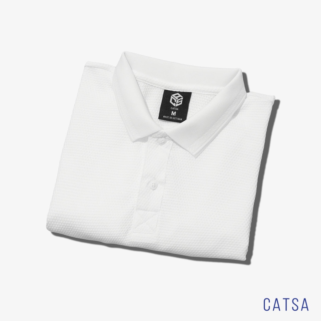 Áo polo nam chất vải Cotton tổ ong 3D, sợi vải cao cấp, thoáng mát, thấm hút mồ hôi CATSA ATP300