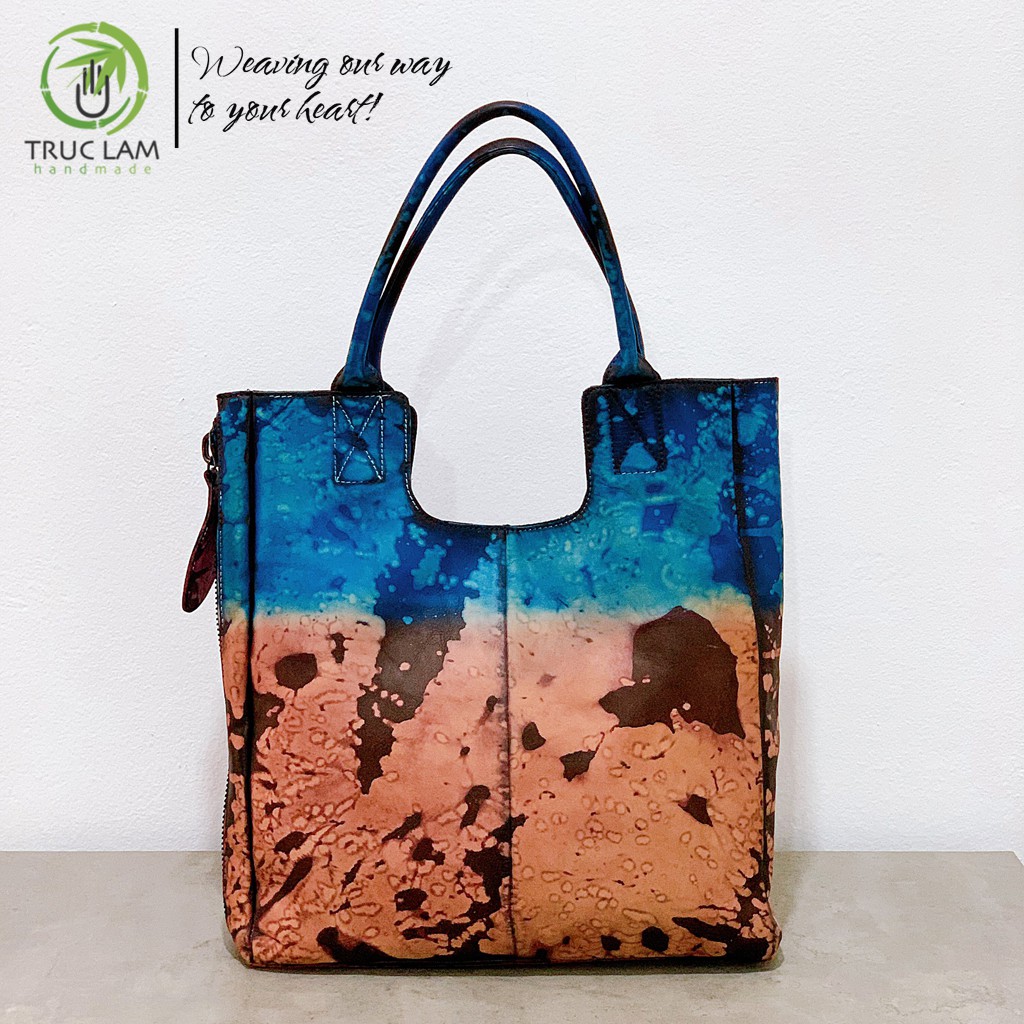 Túi Tote Thời Trang Nữ Dáng Dài Da Thật Cao Cấp Màu Ombre – Trúc Lâm Handmade