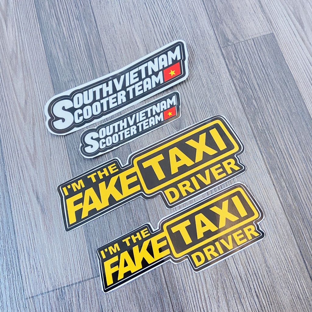 (2 TEM) TEM CHỮ DECAL, STICKER SCOOTER, FAKE TAXI KIỂU MỚI