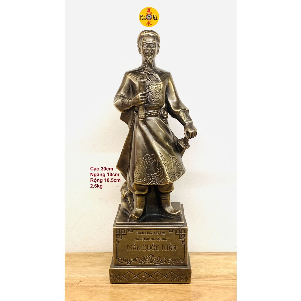 Quốc Công Tiết Chế Hưng Đạo Đại Vương Trần Quốc Tuấn 30cm - Tượng Đồng Thờ Cúng