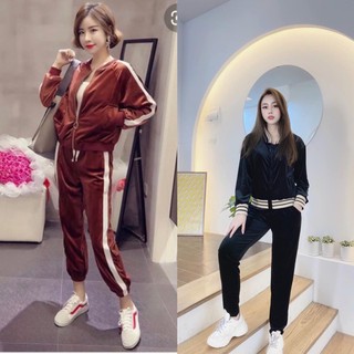 [💥Hàng💥Mới💥 về] Set Bộ Nhung Mềm Mịn Dáng Thể Thao Bo Viền Siêu Xinh Nhiều Màu