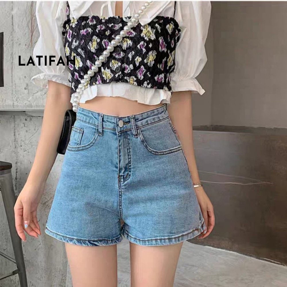 Quần short jean nữ co giãn LATIFAH xẻ lai QS003 phong cách hàn quốc