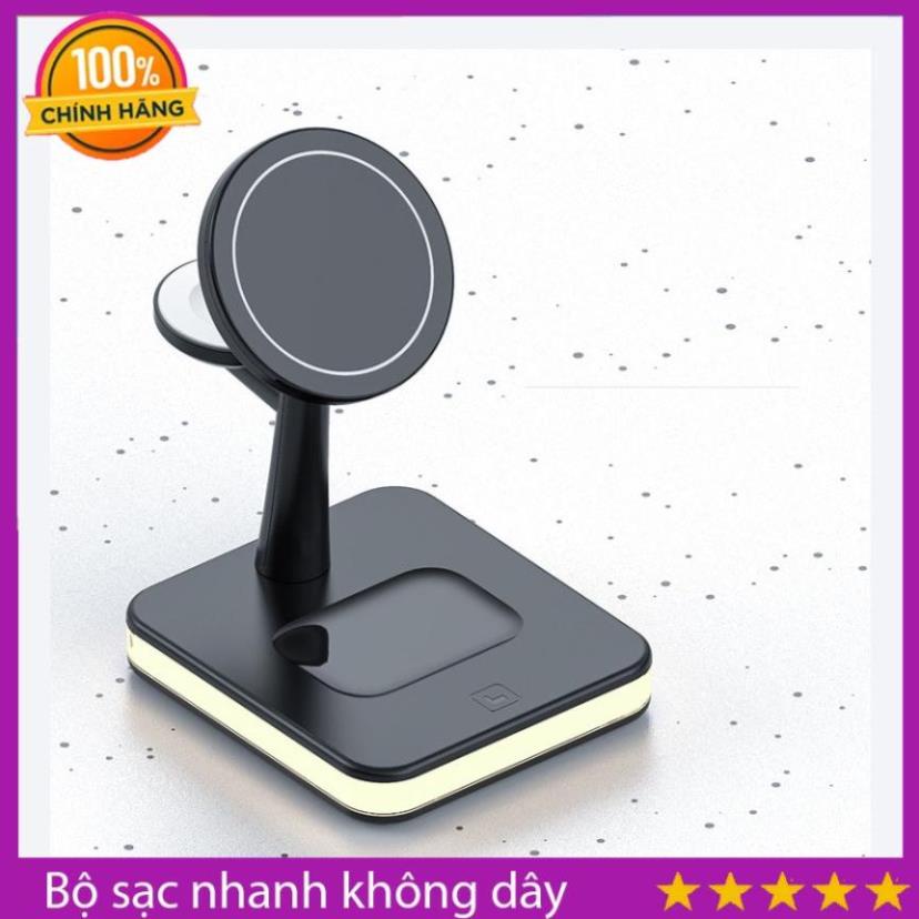 Sạc điện thoại không dây,Sạc đồng hồ thông mình và tai nghe cùng lúc tiện lợi