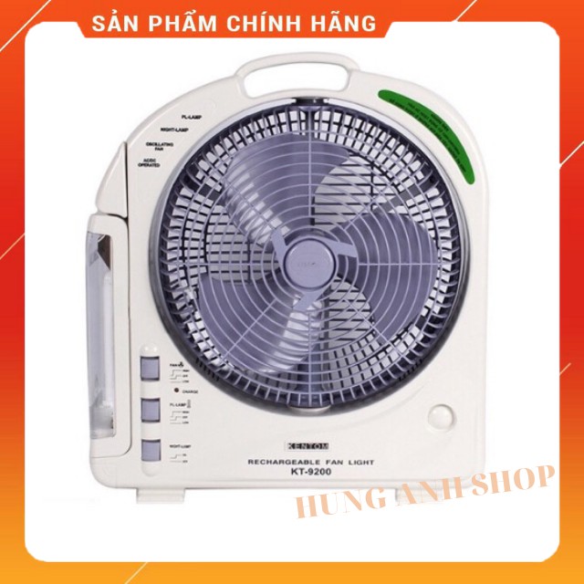 Quạt Sạc KENTOM KT9100/KT9200 Kèm Đèn Sạc Tiện Dụng, 2 chế độ hoạt động AC & DC, Thời gian sử dụng lâu.