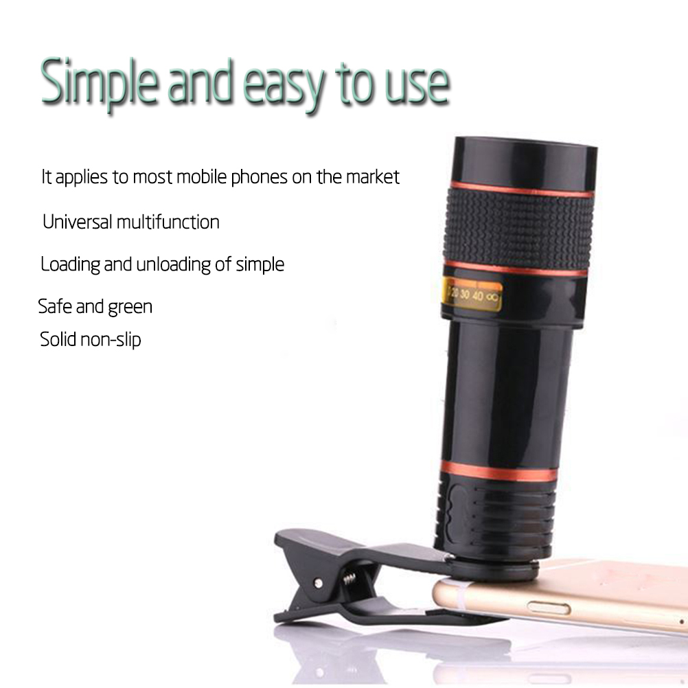 Ống kính zoom HD 12x kẹp camera điện thoại chất lượng