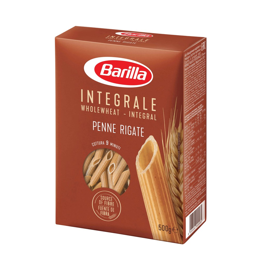 Mì Ý Barilla nguyên cám các dạng (ống tre ngắn Penne) 500g