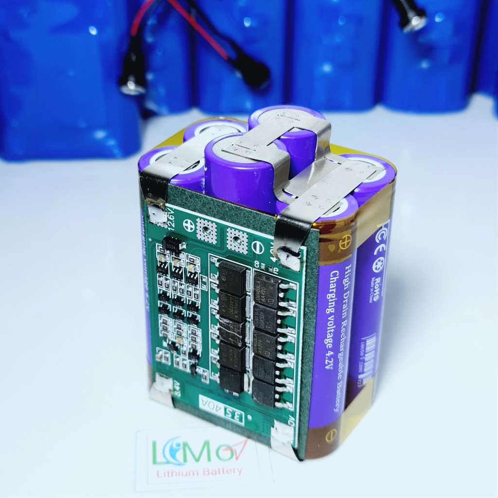 Khối pin 3S 12.6V RYOBI 4400mah 40A . Khối pin xả cao dùng 6 cell 18650 TIANLVN cao cấp - LIMO