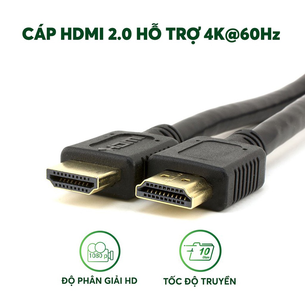 Dây cáp HDMI cho màn hình máy tính hàng zin chính hãng dài 1,8m - Tích hợp Ethernet - Hỗ trợ độ phân giải Full HD 1080P