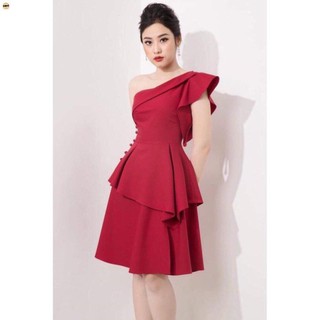 Đầm nữ lệch vai nhún vai thời trang nữ emily