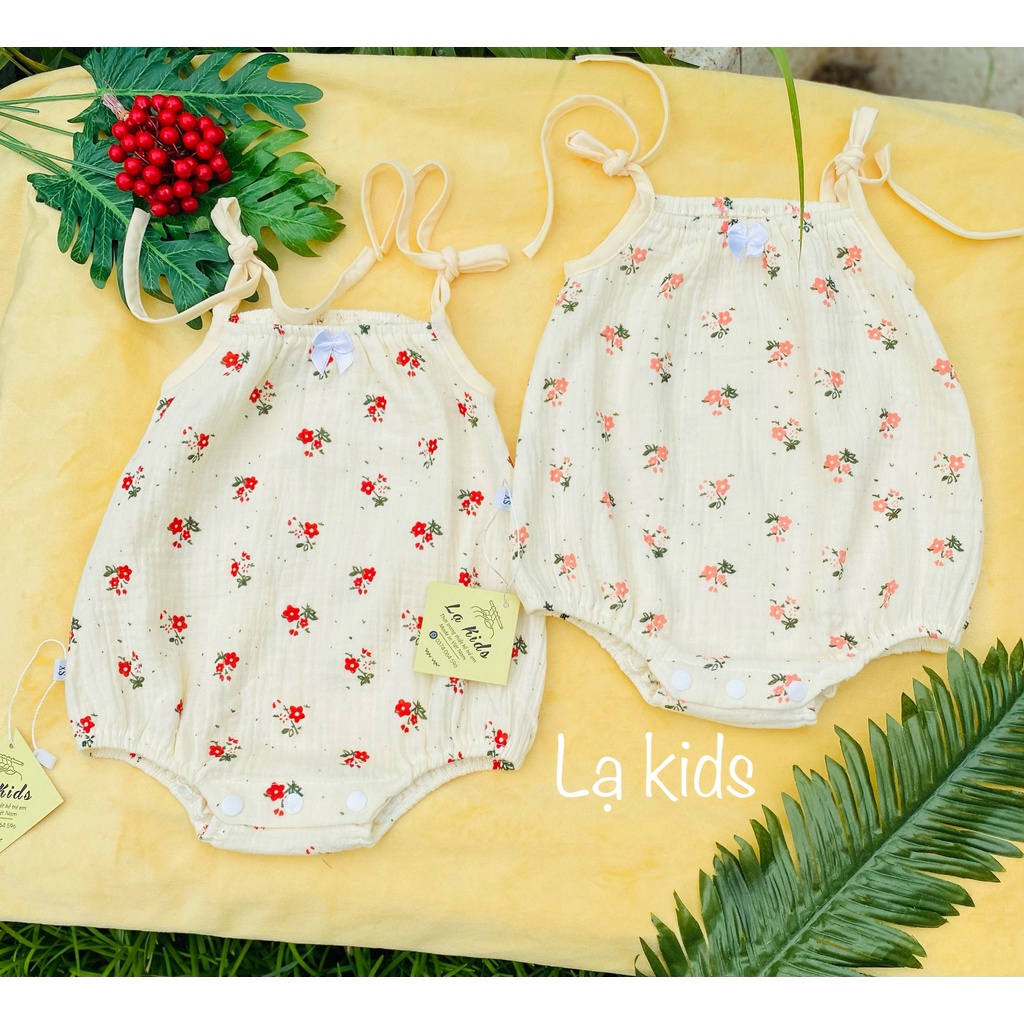 Body mùa hè cho bé gái , xô muslin siêu mát