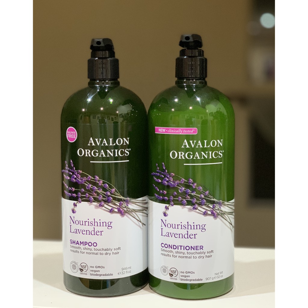 Dầu gội và xả Lavender chai lớn Avalon Organic