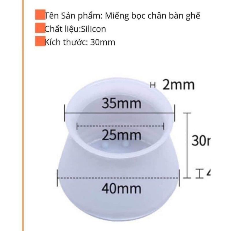 ⚡Xả Kho⚡  Sét 4 Vỏ Bọc Chân Bàn, Chân Ghế Chất Liệu Silicon Chống Trầy Xước Nền Nhà