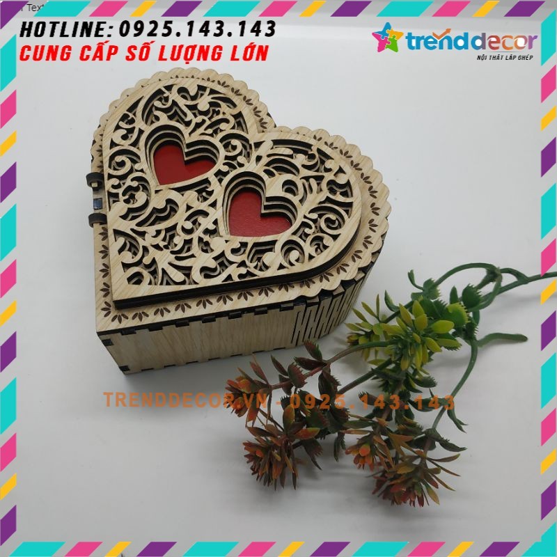 Hộp quà gỗ hộp quà tặng dịp lễ tết đẹp sang trọng thiết kế theo yêu cầu quà tặng ý nghĩa Trenddecor mẫu 06