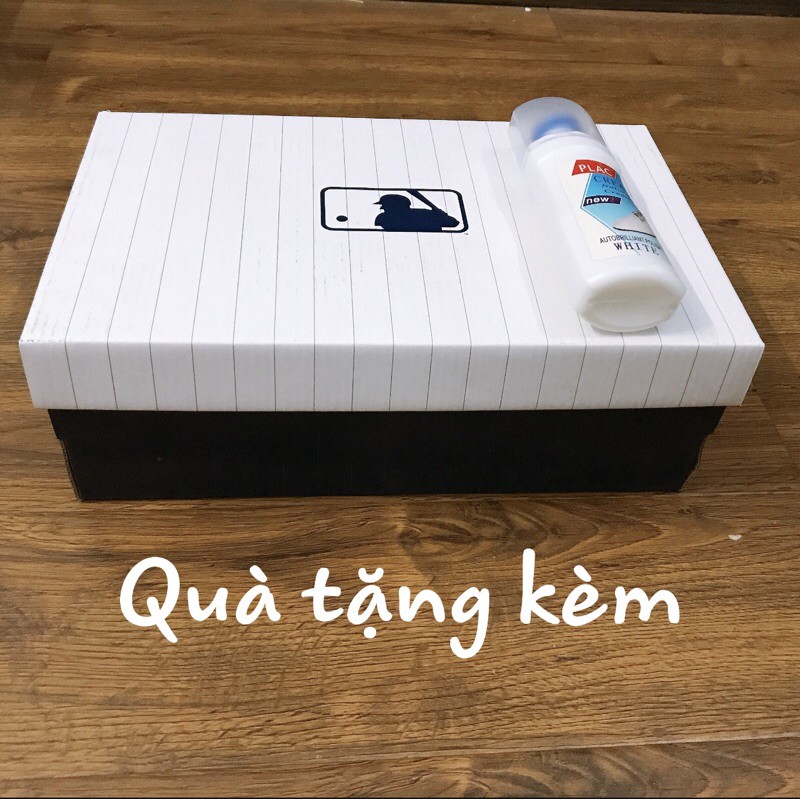 Tặng Hộp &amp; Lọ vệ sinh giày - Giày thể thao sneaker nam nữ MLB NY vàng, size 36-43.    .