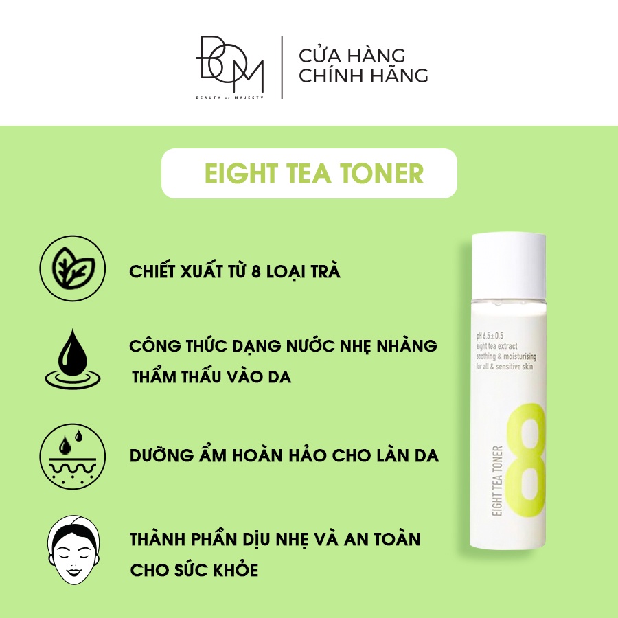 Nước Cân Bằng Dưỡng Ẩm Làm Sạch Da BOM Eight Tea 150ml