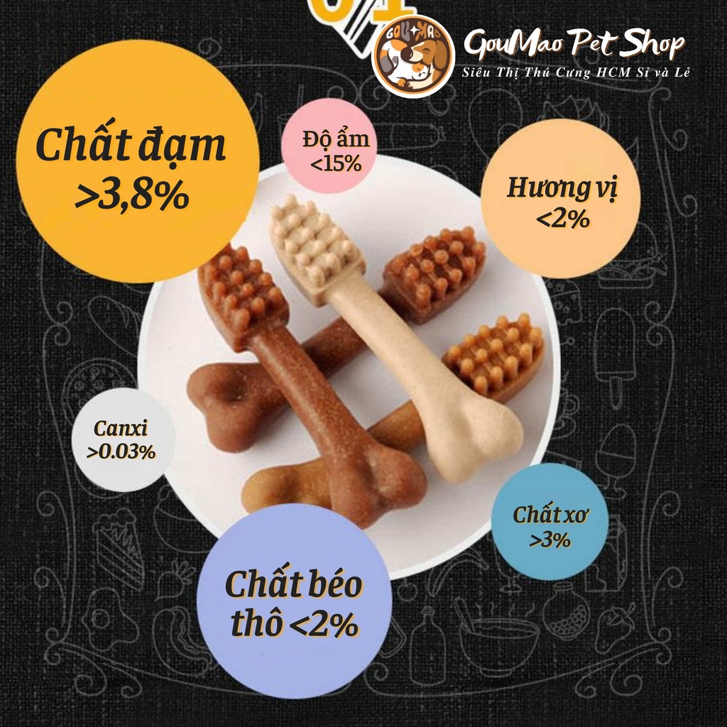 [Chính hãng] xương bàn chải YAHO - giúp chó sạch răng và chống hôi miệng