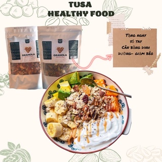 Ngũ cốc dinh dưỡng Granola nhiều hạt và quả Tusa healthy food 500g, ngũ cốc ăn kiêng giảm cân thêm macca, óc chó