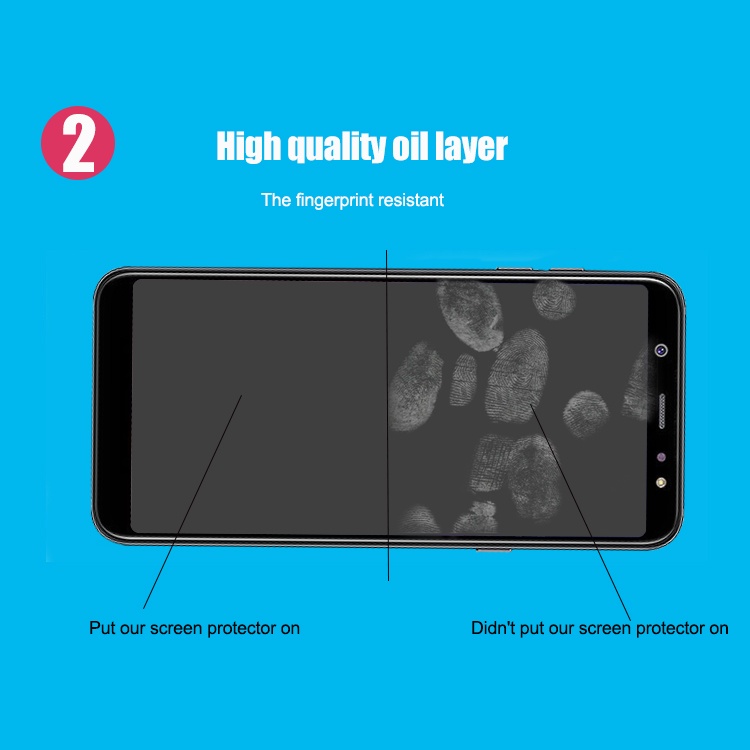 Cường lực Samsung A6 , A6 plus , A8 , A8 plus , A8star full màn hình độ cứng 9H - Tặng giấy lau màn hình