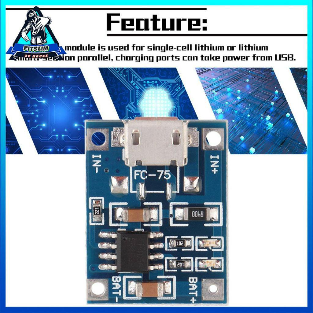 5V Mini MICRO USB 1A TP4056 Pin Lithium Mô-đun sạc Bảng sạc